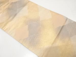 引箔　松皮菱に亀甲模様織り出し　名古屋帯